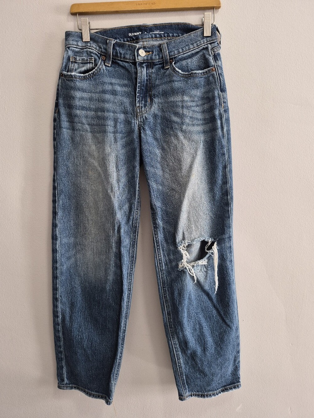 Old Navy Mid-Rise Boyfriend Loose Distressed Jeans Size 0